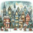 thumbnail image 2 of Hilo Algodón Ecológico Bordado Punto Cruz Casa Navidad Impreso 11CT 50x50cm, 2 of 9
