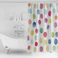 thumbnail image 2 of Shower Curtain Bathroom Set Colorful Wave Point on White Waterproof Fabric Shower Curtains with Grommets&Hooks Abstract Polka Dot Privacy Bath Curtain for Bathtub 72x72in, 2 of 7