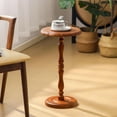 thumbnail image 2 of Round Solid Wood Side Table - Retro Accent Table for Living Room, 2 of 9