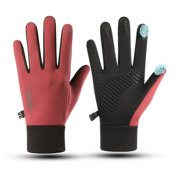 PuSpu Reflective Zipper Gloves Thick Warm Windproof Men And Women Cycling Driving Car Skiing Outdoor Gloves