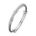 thumbnail image 2 of Homesteed Sterling Silver Bangle Bracelet for Women Adjustable Open Cuff 925 Silver Simple Fashion Jewelry Gift, 2 of 8