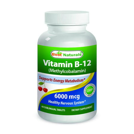 Best Naturals vitamine B12 méthylcobalamine (méthyl B12), 6000 mcg 60 comprimés sublinguaux