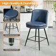 thumbnail image 5 of Zimtown Modern Barstools Set of 2, 26" Counter Height Swivel Bar Stools Set with Cushion for Kitchen Island, Dining Room, Bar Chairs, Dark Blue, 5 of 7