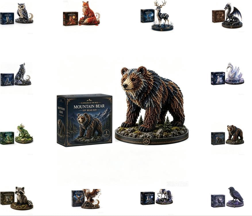 Mythical Guardian 3D Beaded Animal Kit, Diy Animal Beading Kit for