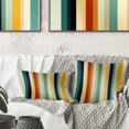 thumbnail image 3 of Designart "Harmonious Stripes in Beige and Green" Striped Printed Throw Pillow, 3 of 5