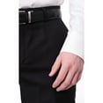 thumbnail image 2 of Mens Extra Slim Fit Solid Black Flat Front Wool Dress Pants, 2 of 2