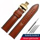 thumbnail image 3 of Correa de reloj de cuero genuino para Breitling Heuer Tudor Seiko Omega para hombres y mujeres, 20 mm, 22 mm, 24 mm, pulsera de reloj marrón y azul, 3 of 5