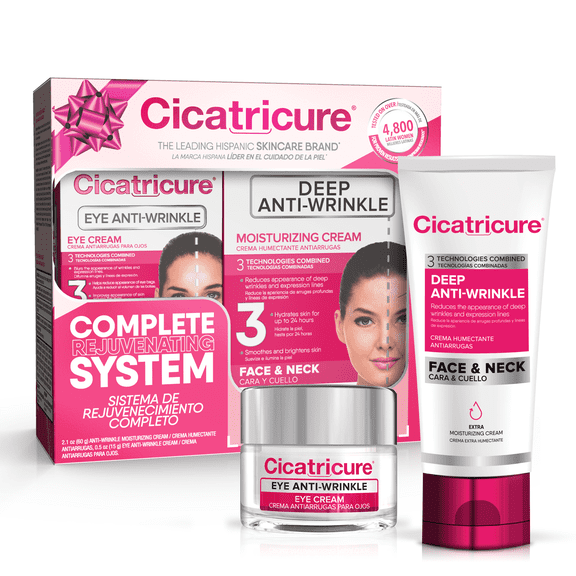 Cicatricure Complete Rejuvenating Skin Care System Gift Set with (1) Eye Anti-Wrinkle Cream & (1) Deep Anti-Wrinkle Moisturizing Cream, Value Pack of 2