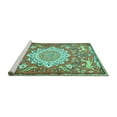 thumbnail image 2 of Ahgly Company Machine Washable Indoor Rectangle Animal Turquoise Blue Traditional Area Rugs, 4' x 6', 2 of 4