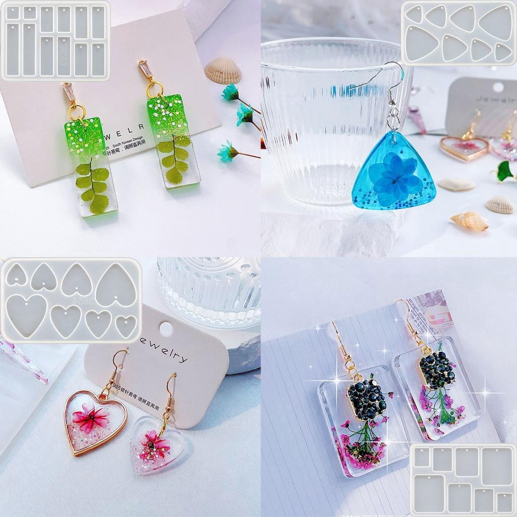 Osdhezcn Multipurpose Earrings Resin Molds Pendant Eardrops Silicone Moulds for DIY Epoxy