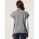thumbnail image 4 of Chaleco de Cuello Alto para Mujer Chaleco sin Mangas Jersey de Punto de Color Sólido Suéter Informal Gris S, 4 of 6