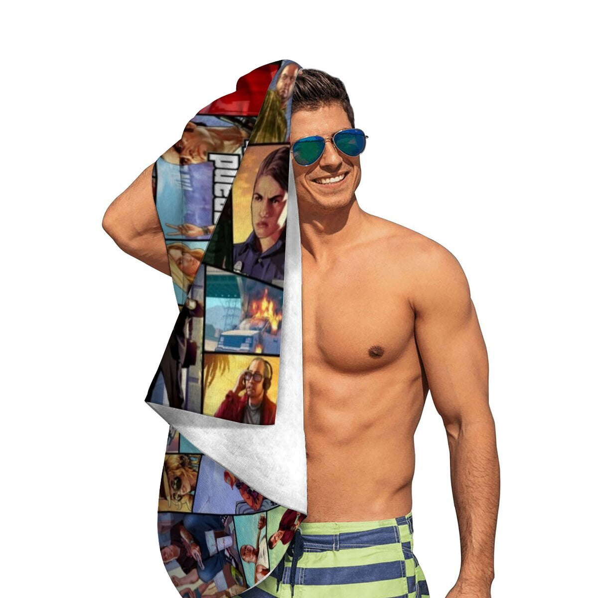 Grand Theft Auto Gra5 Gifts Beach Towel for Women Girl Birthday Inspired Fan Bath Outdoor Music Lover