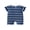 Blue, variant on BemeyourBBs Infant Baby Girl Boy Summer Striped Romper One Piece Outfit Casual Short Sleeve Stripes Print Jumpsuit Shorts Baby Basic Clothes