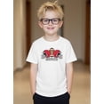 thumbnail image 1 of T-shirt à Manches Courtes en Coton Play Rugby On Sunday Mode Américaine Mignon Imprimé pour Garçons, Col Rond d'Été, Haut Polyvalent Décontracté pour Petit Garçon, Tenue Décontractée, 1 of 6
