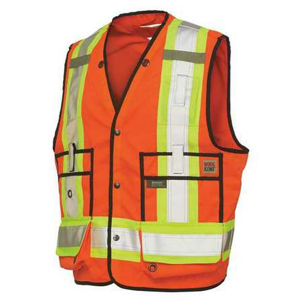 WORK KING Hi Visibility Vest,XL,HiVis Orange S31311