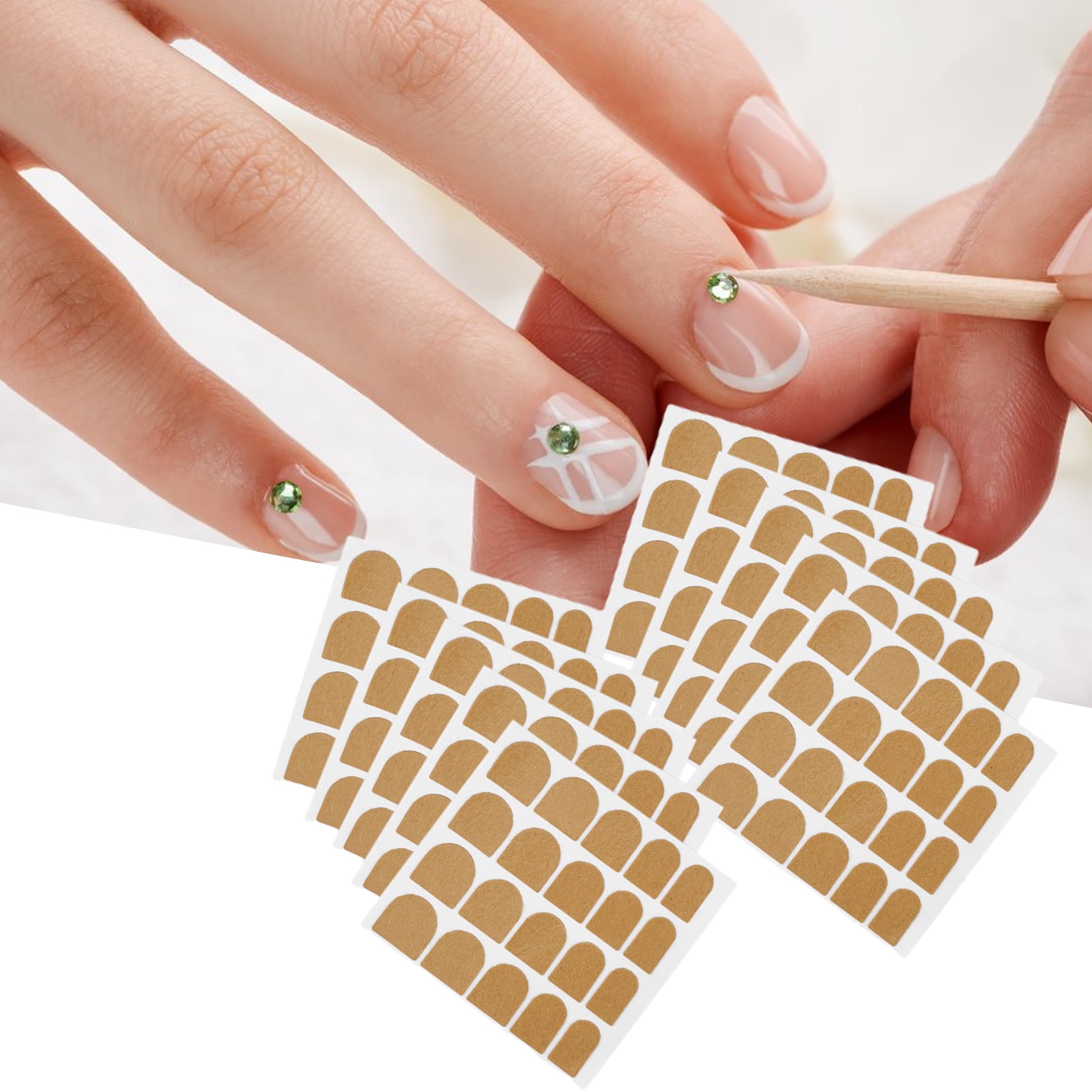 Travelwant 10Pcs Thin Breathable Adhesive Tabs Fake Nail Glue Sticker s