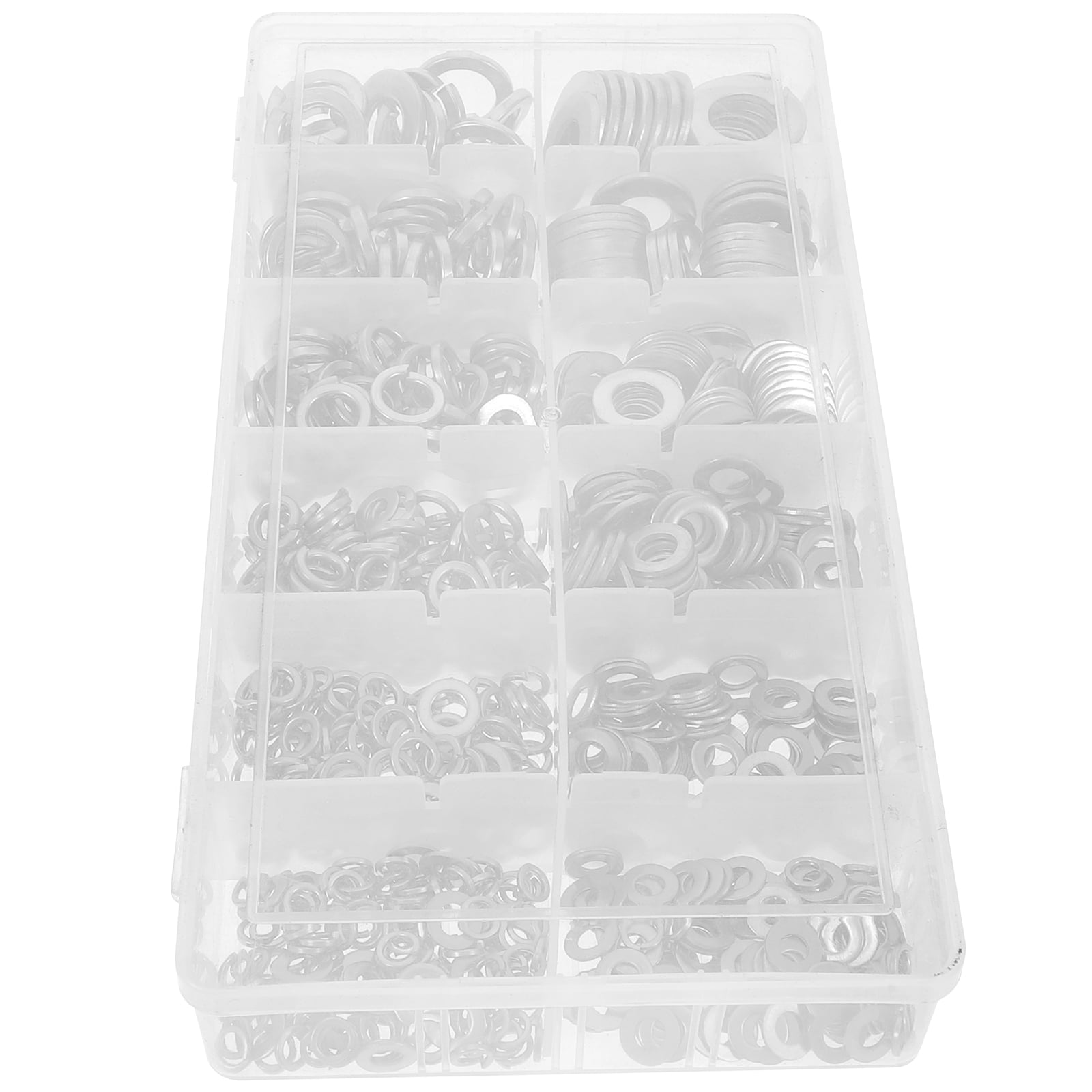 KALLORY 790Pcs Metal Flat Washers Assortment Silver Stainless Steel for Plumbing and Furniture