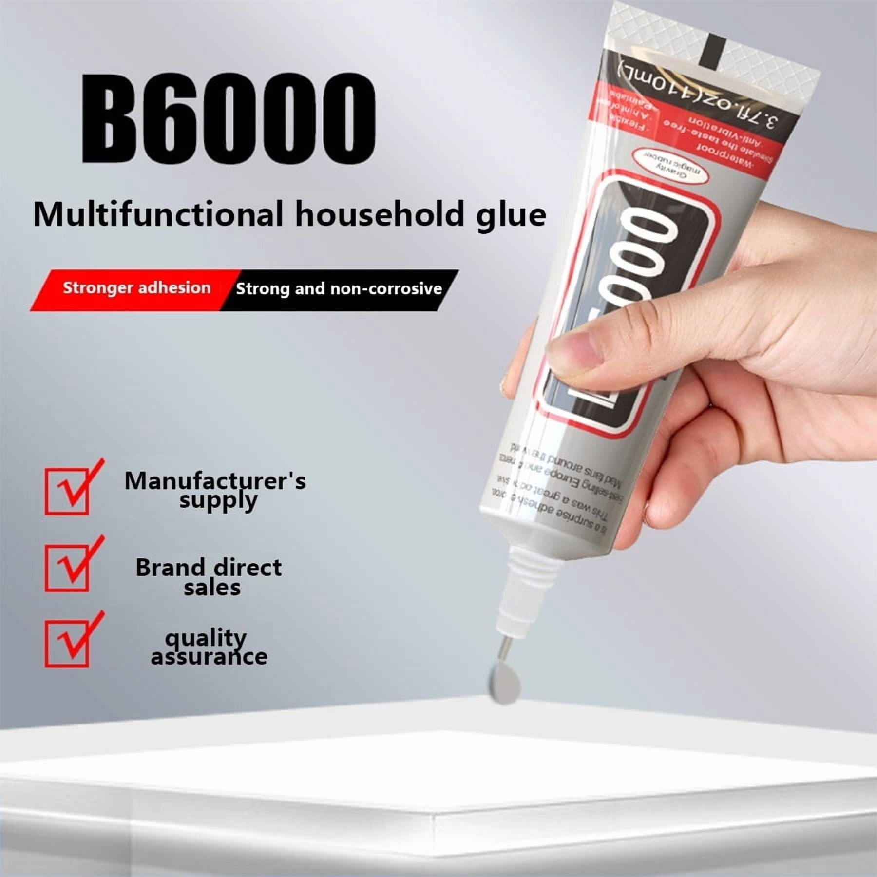 12 Count 110ml B6000 Clear Multi-Purpose Adhesive Craft Glue with Precision Tip, Ideal for Rhinestones, Jewelry Making, Phone Repair, Fabric, Wood and DIY Crafts