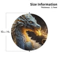 thumbnail image 2 of Zufioo Golden White Fire Dragon Print Leather Coaster Set, Decorative PVC Coasters 4-pack - Scald and Stain-resistant, Suitable for Home, Cafes, Restaurants-Round Shape, 2 of 6
