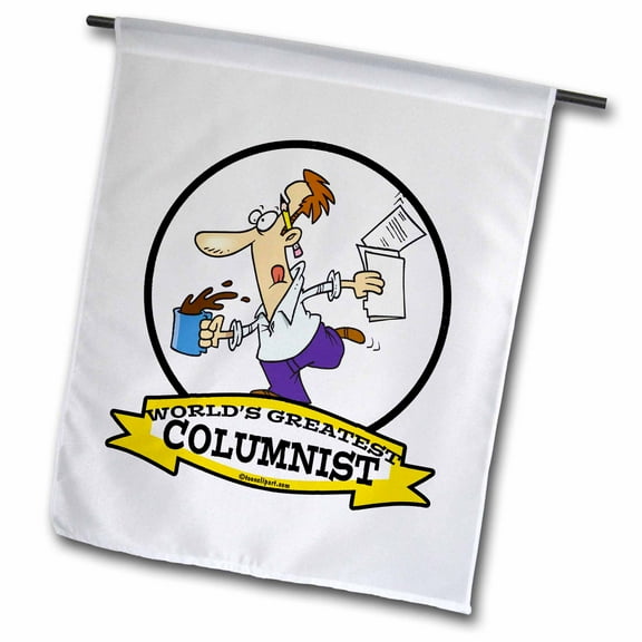 3dRose, Funny Worlds Greatest Columnist Occupation Job Cartoon, 12 x 18 inch Garden Flag