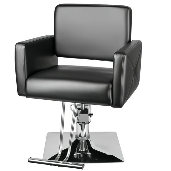 Salon Chair Black, Salon Chair for Hair Stylist, Hair Stylist Chair with Heavy Duty Hydraulic Pump Hair Salon Chair Height Adjustable, 360°Swivel, Barber Braider Chair Spa Beauty Equipment 300LBS