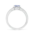 thumbnail image 2 of Angara Natural 0.45 Ct. Tanzanite with Diamond Side Stones Ring in 14K White Gold for Women (Ring Size: 11.5), 2 of 9