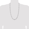 thumbnail image 2 of Auriga 925 Sterling Silver Rhodium-plated 6.5 mm Figaro Chain Necklace for Mens 28", 2 of 5