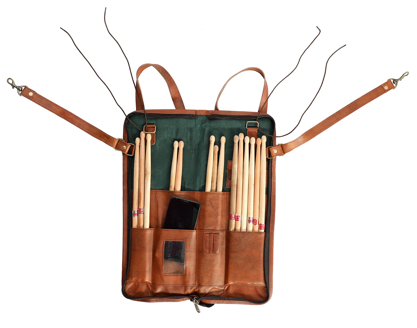 WerKens Leather Drumstick Bag Mallet Bag Drumstick Case Holder Sticks Bag
