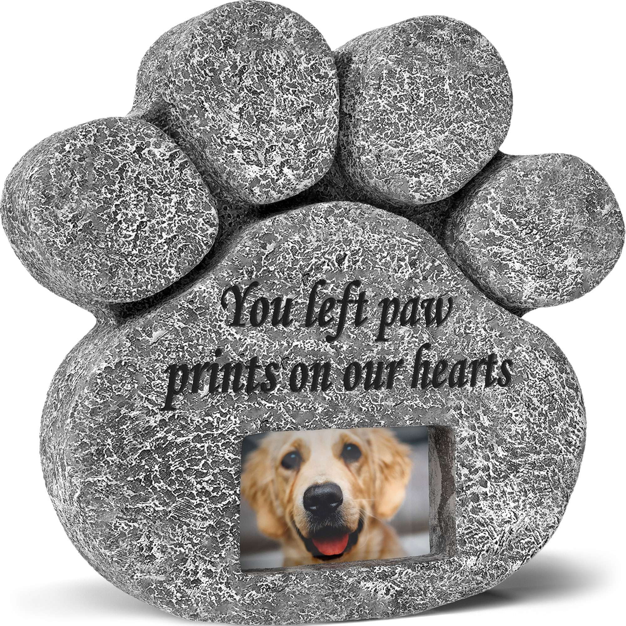 Pet Stepping Stone mold garden plaque Beaded Paw Print Dog Cat Memorial Grave 