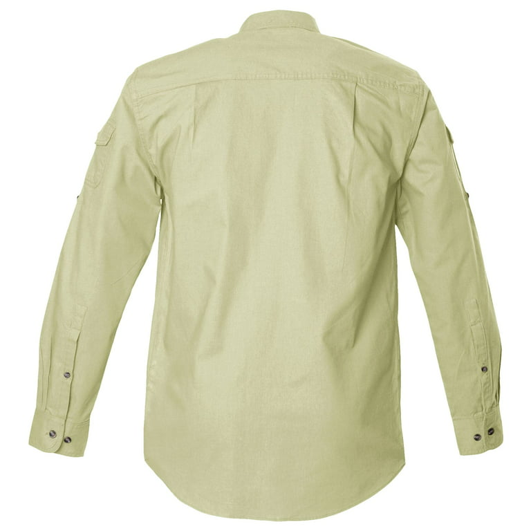 Tag Safari Men's Khaki Size Medium Short Sleeve Shooter Shirt