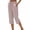 Khaki, variant on Women's Striped Capris Pant Lightweight Elastic Waist Straight Leg Bermuda Shorts Side Split Beach Crop Pants