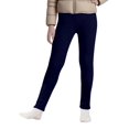 thumbnail image 3 of Girls Fleece Lined Thickened Slim Fit Base Layer Leggings Stretch Waist Full Length Plain Knit Thermal Pants, 3 of 6