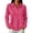 02#Hot Pink, variant on Womens Long Sleeve Polo Shirt Button Down Collared Solid Color Side Split Hem Casual Work Top Black 2XL