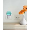 thumbnail image 6 of Night Lights Auto Sensor Turquoise Stripes Night Light Navy Blue Nautical Anchor Round Lamp Plug-in LED Nightlights Dusk to Dawn for Living Room Bedroom Bathroom Hallway Home Wall Decor, 6 of 7