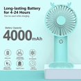 thumbnail image 1 of Mini USB Handheld Fan Battery Operated, 4000mAh Hand Held Rechargeable Small Quiet, 1 of 4