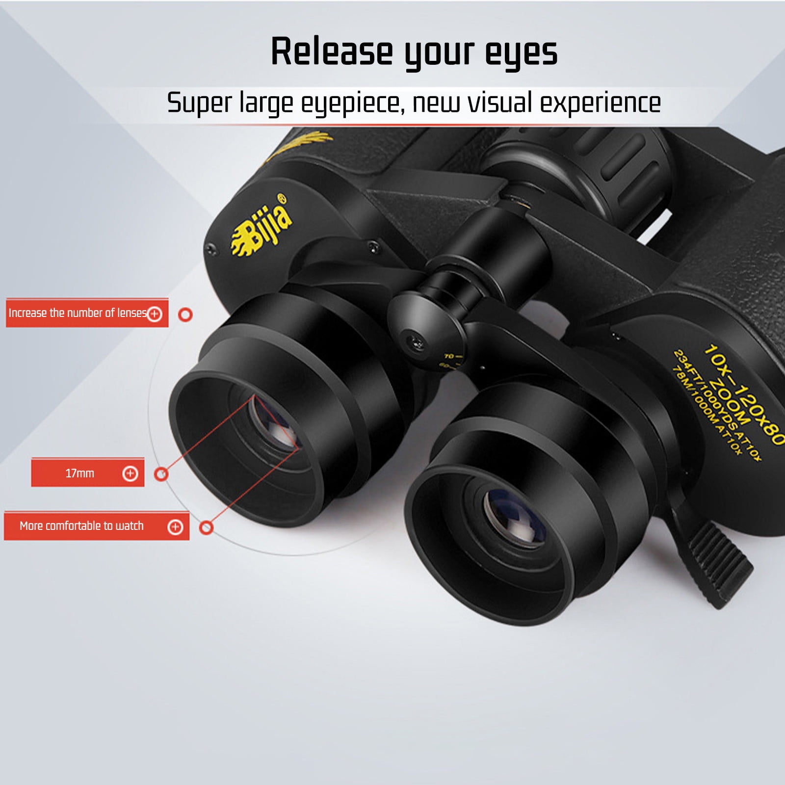 10-120x80 High Powered Binoculars for Adults,Compact Binoculars Telescope with Low Light Vision for Bird Watching Travel Stargazing Concerts Camping -BAK4 Prism FMC Lens with Phone Adapter,Waterproof