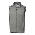 thumbnail image 2 of Men's Cutter & Buck Heather Gray Reno Aces Mainsail Sweater-Knit Full-Zip Vest, 2 of 3