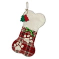 thumbnail image 2 of Pet Christmas Stocking Bone Shaped Paw Print Hanging Sock for Dog Holiday Gift Storage, 2 of 8