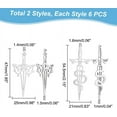 thumbnail image 4 of 12Pcs Sword Charms Stainless Steel Bookmark Charms Dagger Punk Earring Charms for DIY Jewelry Making and Custom Toymaking, 4 of 9