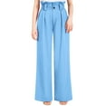 thumbnail image 3 of Liher Pants for Women Lounge Wide Leg Pant Summer Loose Straight Leg Trousers Blue Palazzo Pants Clothes Size XXL, 3 of 6