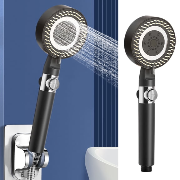 Gnmfd Household Pressurized Showerhead with Five Speed Spray, Powerful Handheld Shower Nozzle for Bathroom or Kitchen Cleaning, Water Saving Shower Head for Home Use