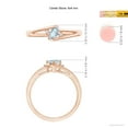 thumbnail image 5 of Angara Natural 0.4 Ct. Aquamarine with Diamond Side Stone Ring in 14K Rose Gold for Women (Ring Size: 7.5), 5 of 10