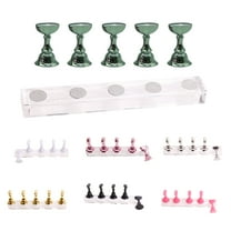 Yesbay Nail Practice Stand,Magnet Adsorption Metal Nail Tips Display Stand Shelf for Salon,Plating Pink