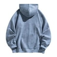 thumbnail image 4 of Womens Winter Hoodies Long Sleeve Hoodie Unisex Suede Pullover Streetwear Zip Up Jacket Soft Lightweight Fall Spring Outerwear Ulitacool Classic Daily Wear Blue 2Xl, 4 of 5