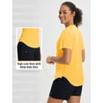 thumbnail image 4 of BALEAF Women's Short Sleeve Shirts UPF 50+ Sun Shirt V Neck UV Protection Workout Moisture Wicking Quick Dry Lightweight Yellow S, 4 of 7