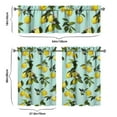 thumbnail image 6 of Bright Lemon Kitchen Curtains Set, Modern Yellow Fruit Print Tier and Valance with I Love Lemons Retro Vintage Floral Pattern, Fresh Summer Drapes for Kitchen or Office, 6 of 6
