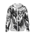 thumbnail image 2 of Uemuo Majestic Wolf Landscape Pattern Women's Full Zip UPF 50+ Sun Protection Hoodie Jacket Long Sleeve Sun Shirt Hiking Outdoor Performance with Pockets-Large, 2 of 9