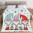 thumbnail image 5 of Cozy Christmas Gnome & Snowflake Throw Blanket - Soft, Allergy-Friendly Flannel for Bed and Sofa Decor - Perfect Holiday Gift, Christmas, Elf, Snowflake, Blanket, Decorative, 5 of 6