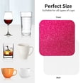 thumbnail image 6 of Lsque Rose Red Glitter Pattern 4" Drink Coasters Set of 4, PVC Leather Absorbent Coasters, Table Coaster Set Decorative Coffee Cup Coasters Housewarming Gift -Square, 6 of 6
