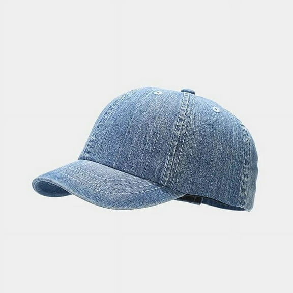 SikaFu Spring Denim Solid Baseball Cap Adjustable Outdoor Snapback Hats for Men and Women 121
